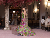 A model walks the runway at the Nardos show during September 2024 New York Fashion Week at Daniel in New York, New York, USA, on September 9...