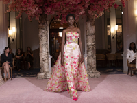 A model walks the runway at the Nardos show during September 2024 New York Fashion Week at Daniel in New York, New York, USA, on September 9...