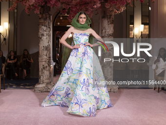 A model walks the runway at the Nardos show during September 2024 New York Fashion Week at Daniel in New York, New York, USA, on September 9...