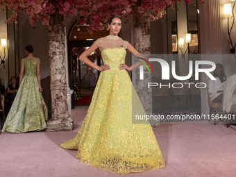 A model walks the runway at the Nardos show during September 2024 New York Fashion Week at Daniel in New York, New York, USA, on September 9...