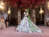 A model walks the runway at the Nardos show during September 2024 New York Fashion Week at Daniel in New York, New York, USA, on September 9...