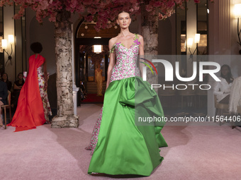 A model walks the runway at the Nardos show during September 2024 New York Fashion Week at Daniel in New York, New York, USA, on September 9...