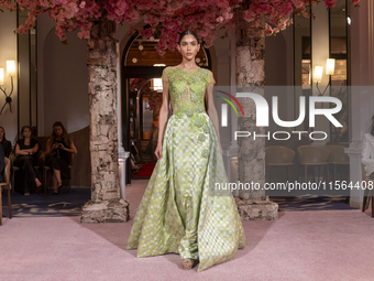 A model walks the runway at the Nardos show during September 2024 New York Fashion Week at Daniel in New York, New York, USA, on September 9...