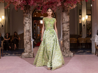 A model walks the runway at the Nardos show during September 2024 New York Fashion Week at Daniel in New York, New York, USA, on September 9...