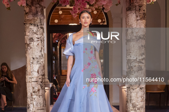 A model walks the runway at the Nardos show during September 2024 New York Fashion Week at Daniel in New York, New York, USA, on September 9...