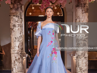 A model walks the runway at the Nardos show during September 2024 New York Fashion Week at Daniel in New York, New York, USA, on September 9...