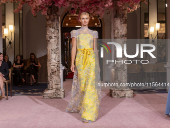 A model walks the runway at the Nardos show during September 2024 New York Fashion Week at Daniel in New York, New York, USA, on September 9...