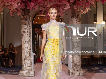 A model walks the runway at the Nardos show during September 2024 New York Fashion Week at Daniel in New York, New York, USA, on September 9...