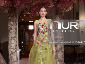 A model walks the runway at the Nardos show during September 2024 New York Fashion Week at Daniel in New York, New York, USA, on September 9...