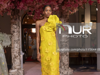 A model walks the runway at the Nardos show during September 2024 New York Fashion Week at Daniel in New York, New York, USA, on September 9...