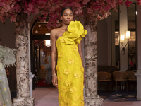 A model walks the runway at the Nardos show during September 2024 New York Fashion Week at Daniel in New York, New York, USA, on September 9...