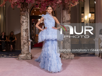 A model walks the runway at the Nardos show during September 2024 New York Fashion Week at Daniel in New York, New York, USA, on September 9...