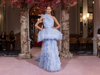 A model walks the runway at the Nardos show during September 2024 New York Fashion Week at Daniel in New York, New York, USA, on September 9...