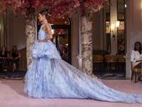 A model walks the runway at the Nardos show during September 2024 New York Fashion Week at Daniel in New York, New York, USA, on September 9...