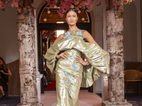 A model walks the runway at the Nardos show during September 2024 New York Fashion Week at Daniel in New York, New York, USA, on September 9...