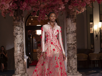 A model walks the runway at the Nardos show during September 2024 New York Fashion Week at Daniel in New York, New York, USA, on September 9...