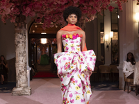 A model walks the runway at the Nardos show during September 2024 New York Fashion Week at Daniel in New York, New York, USA, on September 9...