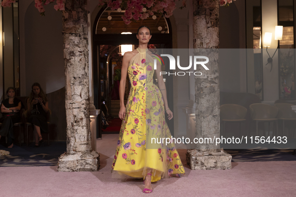 A model walks the runway at the Nardos show during September 2024 New York Fashion Week at Daniel in New York, New York, USA, on September 9...