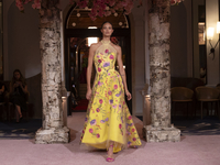 A model walks the runway at the Nardos show during September 2024 New York Fashion Week at Daniel in New York, New York, USA, on September 9...