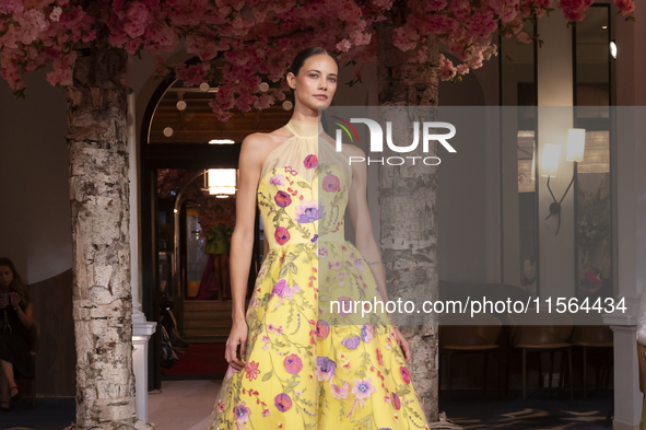 A model walks the runway at the Nardos show during September 2024 New York Fashion Week at Daniel in New York, New York, USA, on September 9...