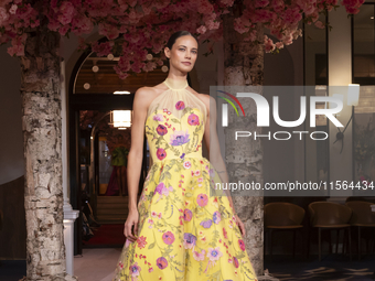 A model walks the runway at the Nardos show during September 2024 New York Fashion Week at Daniel in New York, New York, USA, on September 9...