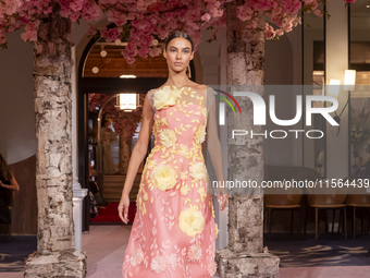 A model walks the runway at the Nardos show during September 2024 New York Fashion Week at Daniel in New York, New York, USA, on September 9...