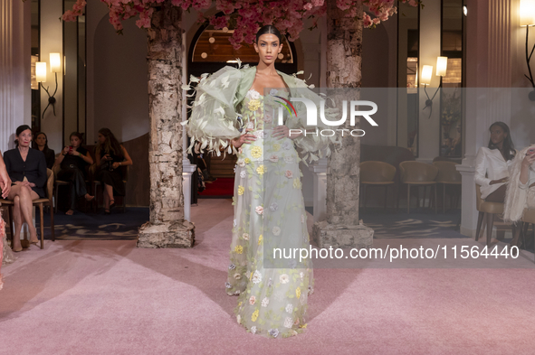 A model walks the runway at the Nardos show during September 2024 New York Fashion Week at Daniel in New York, New York, USA, on September 9...