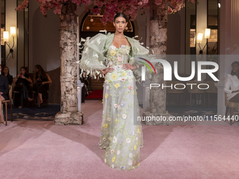 A model walks the runway at the Nardos show during September 2024 New York Fashion Week at Daniel in New York, New York, USA, on September 9...