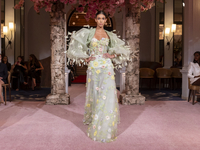 A model walks the runway at the Nardos show during September 2024 New York Fashion Week at Daniel in New York, New York, USA, on September 9...