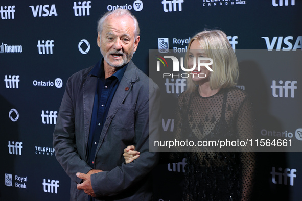 Naomi Watts (R) and Bill Murray (L) attend the premiere of 'The Friend' during the 2024 Toronto International Film Festival at Roy Thomson H...