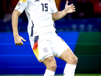 Germany defender Nico Schlotterbeck plays during the match between the Netherlands and Germany at the Johan Cruijff ArenA for the UEFA Natio...