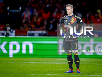 Germany goalkeeper Marc-Andre ter Stegen plays during the match between the Netherlands and Germany at the Johan Cruijff ArenA for the UEFA...