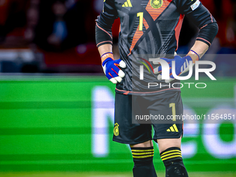 Germany goalkeeper Marc-Andre ter Stegen plays during the match between the Netherlands and Germany at the Johan Cruijff ArenA for the UEFA...