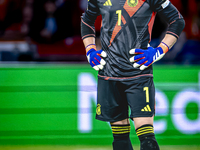 Germany goalkeeper Marc-Andre ter Stegen plays during the match between the Netherlands and Germany at the Johan Cruijff ArenA for the UEFA...