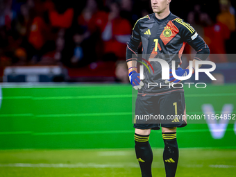 Germany goalkeeper Marc-Andre ter Stegen plays during the match between the Netherlands and Germany at the Johan Cruijff ArenA for the UEFA...