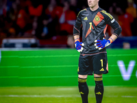 Germany goalkeeper Marc-Andre ter Stegen plays during the match between the Netherlands and Germany at the Johan Cruijff ArenA for the UEFA...