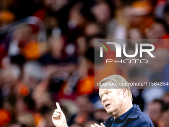 Netherlands trainer Ronald Koeman is present during the match between the Netherlands and Germany at the Johan Cruijff ArenA for the UEFA Na...