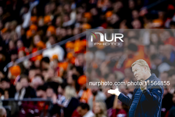 Netherlands trainer Ronald Koeman is present during the match between the Netherlands and Germany at the Johan Cruijff ArenA for the UEFA Na...