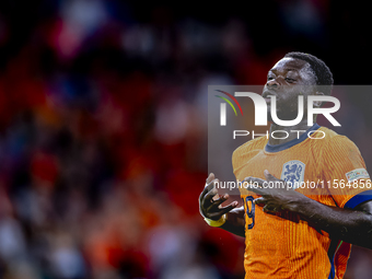 Netherlands forward Brian Brobbey plays during the match between the Netherlands and Germany at the Johan Cruijff ArenA for the UEFA Nations...