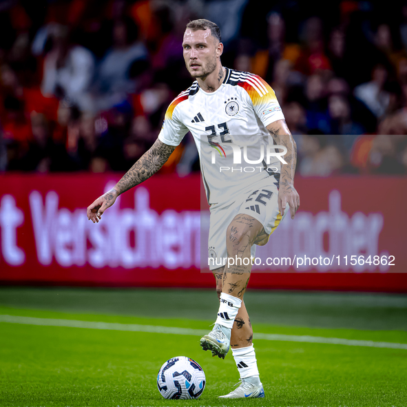 Germany defender David Raum during the match between the Netherlands and Germany at the Johan Cruijff ArenA for the UEFA Nations League, Lea...