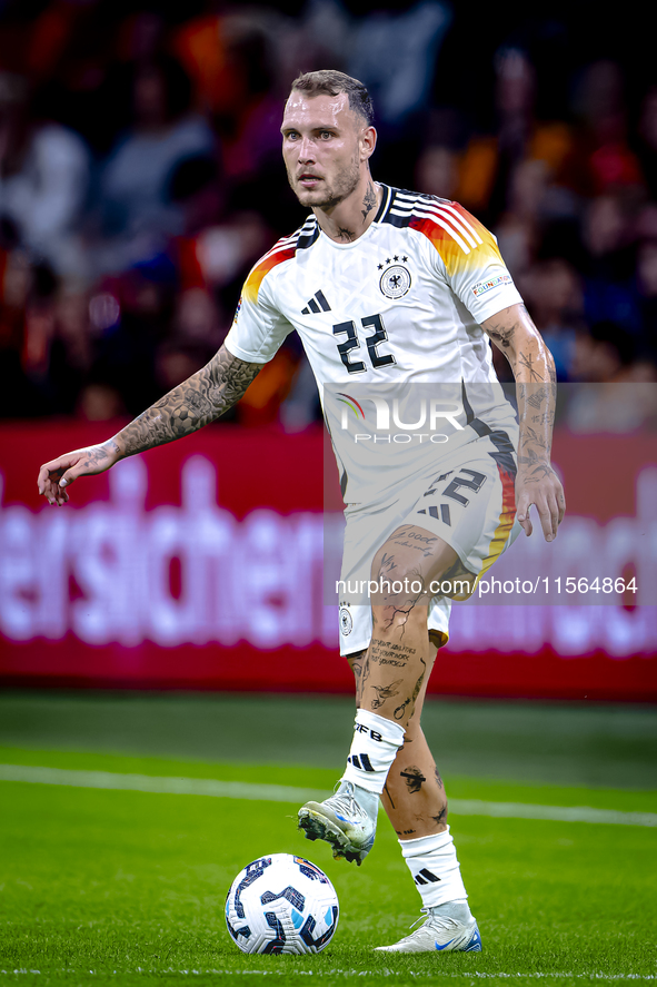 Germany defender David Raum during the match between the Netherlands and Germany at the Johan Cruijff ArenA for the UEFA Nations League, Lea...