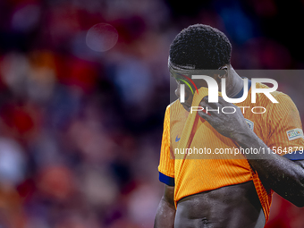 Netherlands forward Brian Brobbey plays during the match between the Netherlands and Germany at the Johan Cruijff ArenA for the UEFA Nations...