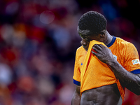 Netherlands forward Brian Brobbey plays during the match between the Netherlands and Germany at the Johan Cruijff ArenA for the UEFA Nations...