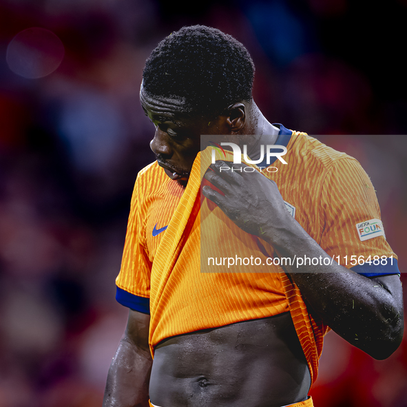 Netherlands forward Brian Brobbey plays during the match between the Netherlands and Germany at the Johan Cruijff ArenA for the UEFA Nations...