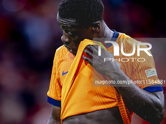 Netherlands forward Brian Brobbey plays during the match between the Netherlands and Germany at the Johan Cruijff ArenA for the UEFA Nations...