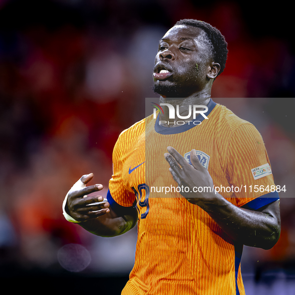 Netherlands forward Brian Brobbey plays during the match between the Netherlands and Germany at the Johan Cruijff ArenA for the UEFA Nations...