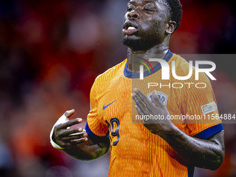 Netherlands forward Brian Brobbey plays during the match between the Netherlands and Germany at the Johan Cruijff ArenA for the UEFA Nations...