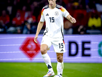 Germany defender Nico Schlotterbeck plays during the match between the Netherlands and Germany at the Johan Cruijff ArenA for the UEFA Natio...