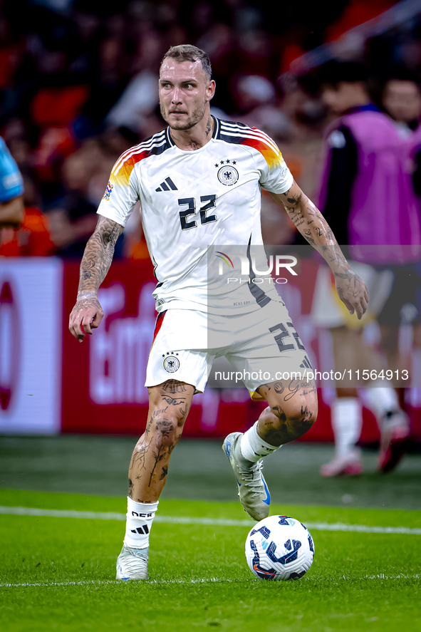 Germany defender David Raum during the match between the Netherlands and Germany at the Johan Cruijff ArenA for the UEFA Nations League, Lea...