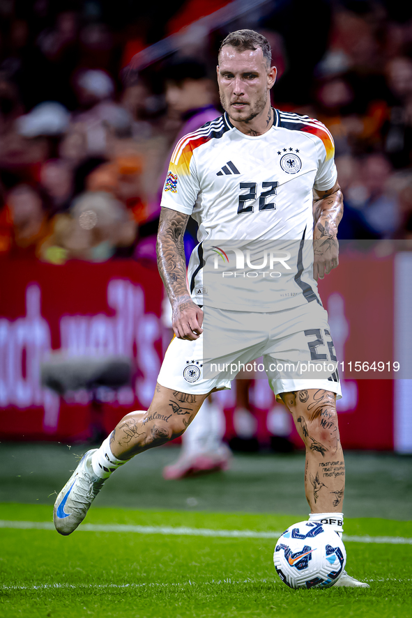 Germany defender David Raum during the match between the Netherlands and Germany at the Johan Cruijff ArenA for the UEFA Nations League, Lea...